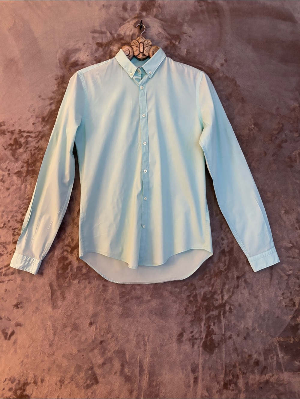 Zara Men's Slim Fit Button-Down Dress Shirt Mint Green Size S